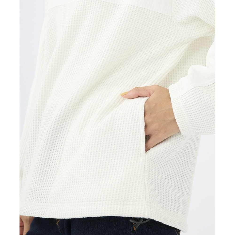 オーシャンパシフィック（Ocean Pacific）（レディース）ハーフジップ切り替え裏起毛ワッフルプルオーバー 553004IVO