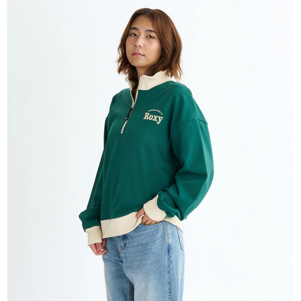 ロキシー（ROXY）（レディース）速乾 UVカット ハーフジップ スウェット KEEP IT REAL STAND 24FWRZP244038DGR