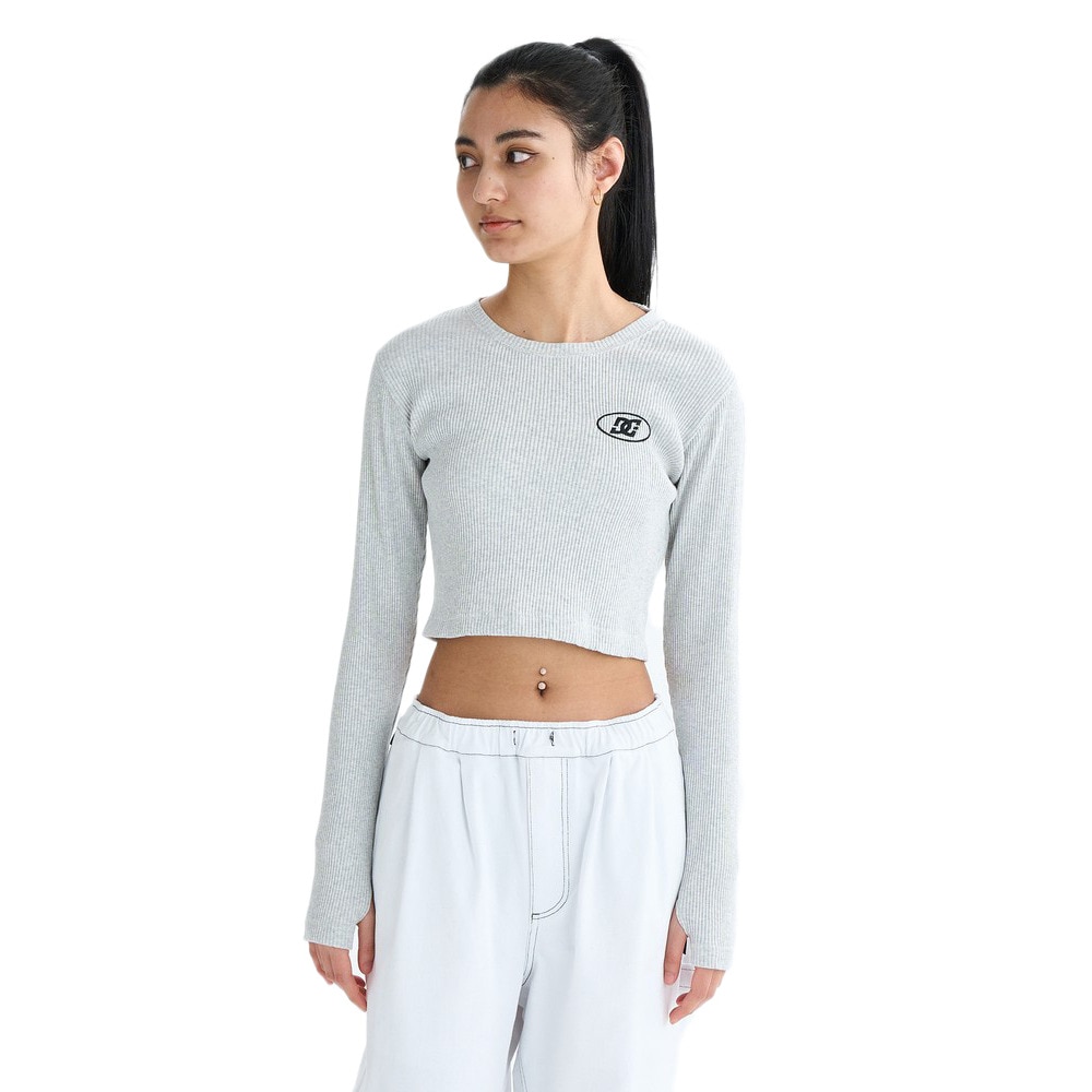 ディーシーシューズ（DC SHOES）（レディース）TELECO 長袖Tシャツ 25FWLLT254311GRY