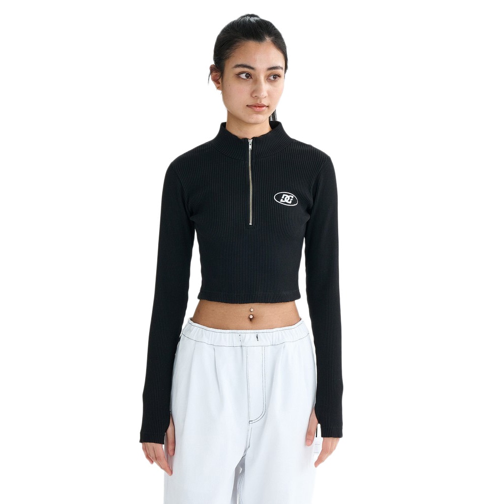 ディーシーシューズ（DC SHOES）（レディース）HFジップ SHORT 長袖Tシャツ 25FWLLT254312BLK