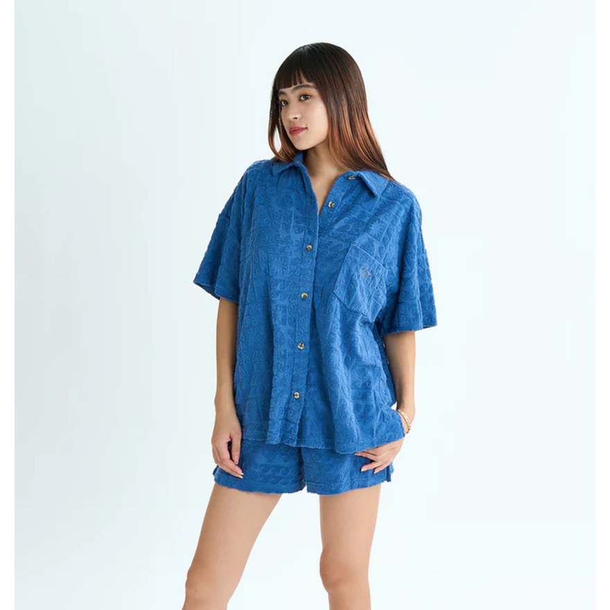 ロキシー（ROXY）（レディース）SUNBATHING SHIRT ウィメンズ 開襟シャツ 25SURDK252037NVY