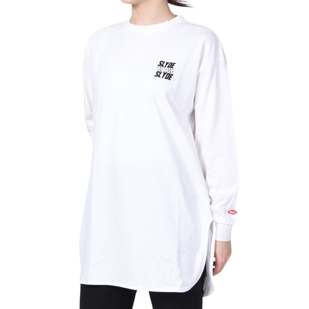 スライド（SLYDE）（レディース）長袖チュニック TEE SL2022AWLAPP004WHT