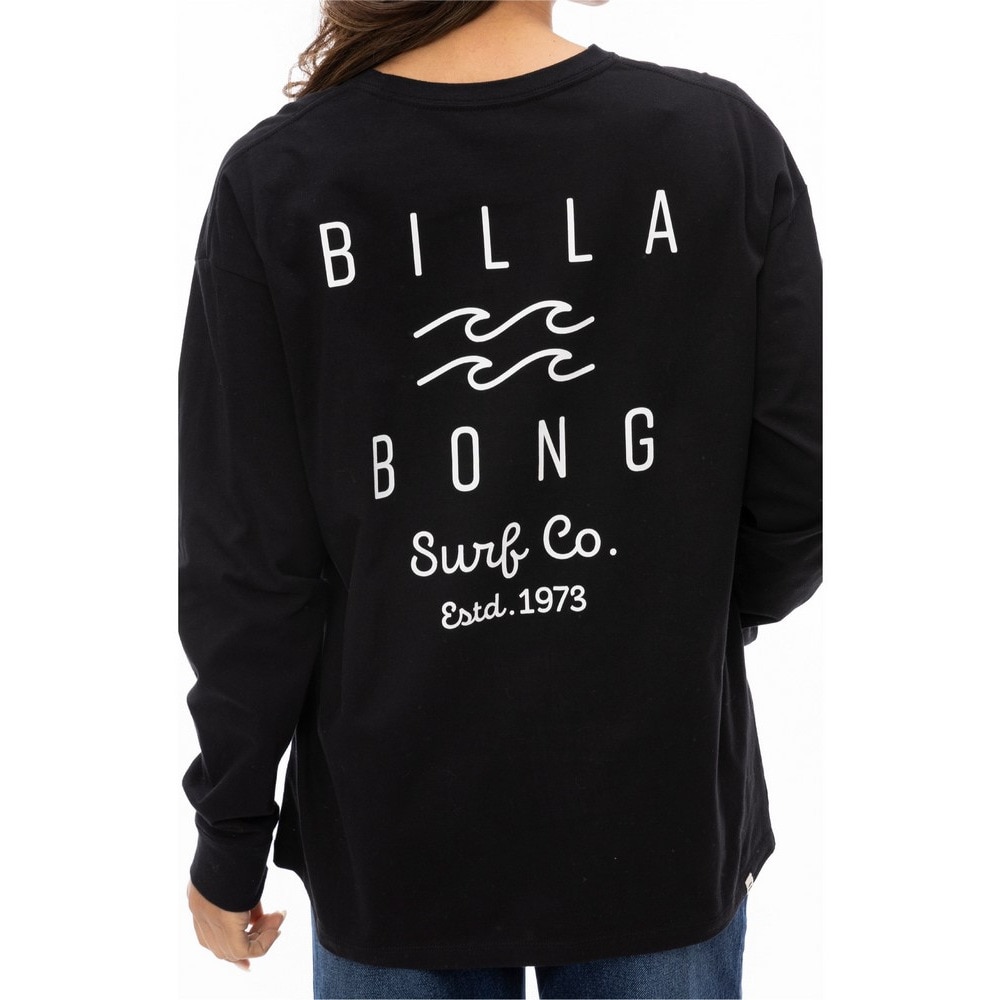 ビラボン（BILLABONG）（レディース）CLEAN LOGO LOOSE 長袖 Tシャツ BE014051 BLK