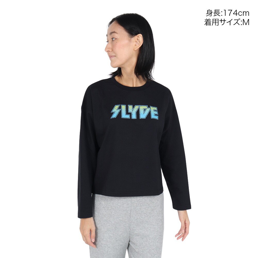 スライド（SLYDE）（レディース）SHORT LENGTH ロングスリーブTシャツ SL24FWL-APP004BLK