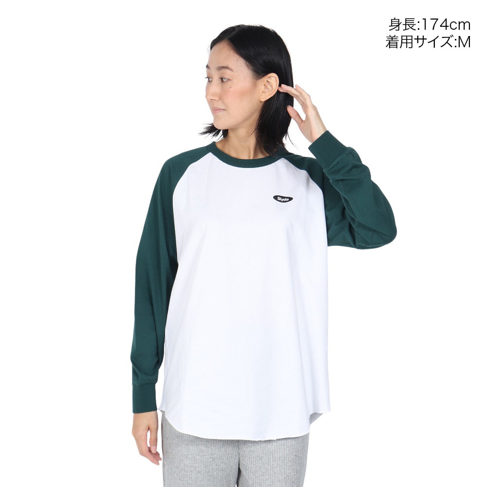 スライド（SLYDE）（レディース）ラグラン ロングスリーブTシャツ SL24FWL-APP005GRN