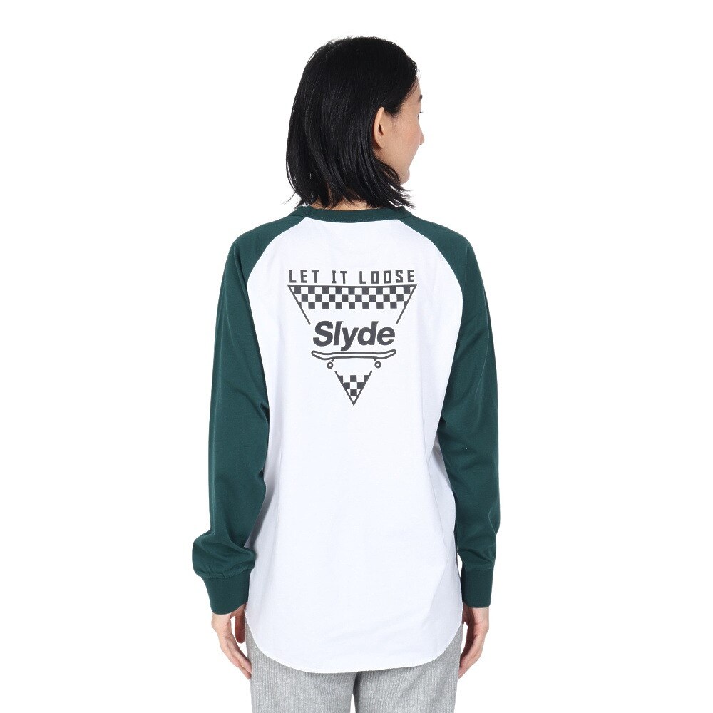 スライド（SLYDE）（レディース）ラグラン ロングスリーブTシャツ SL24FWL-APP005GRN