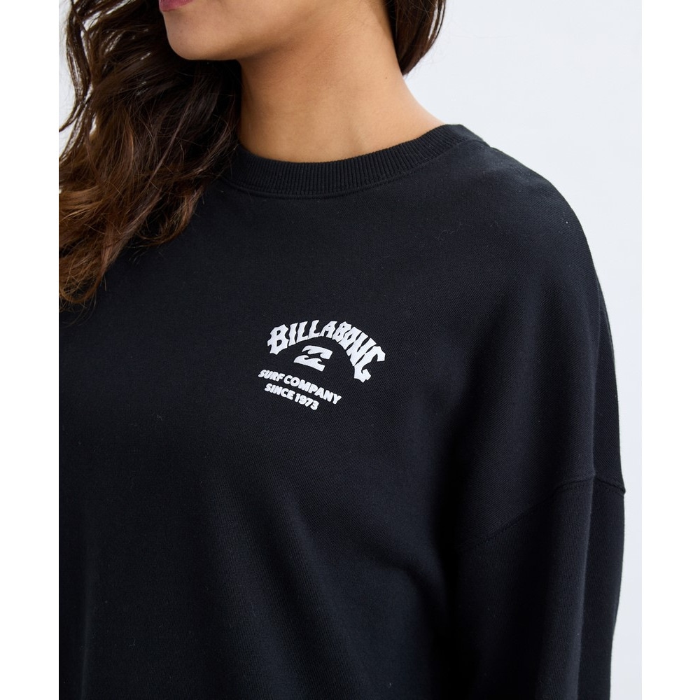 ビラボン（BILLABONG）（レディース）SQUARELOGO BOYFIT スウェットクルーネックトレーナー BF014004 BLK