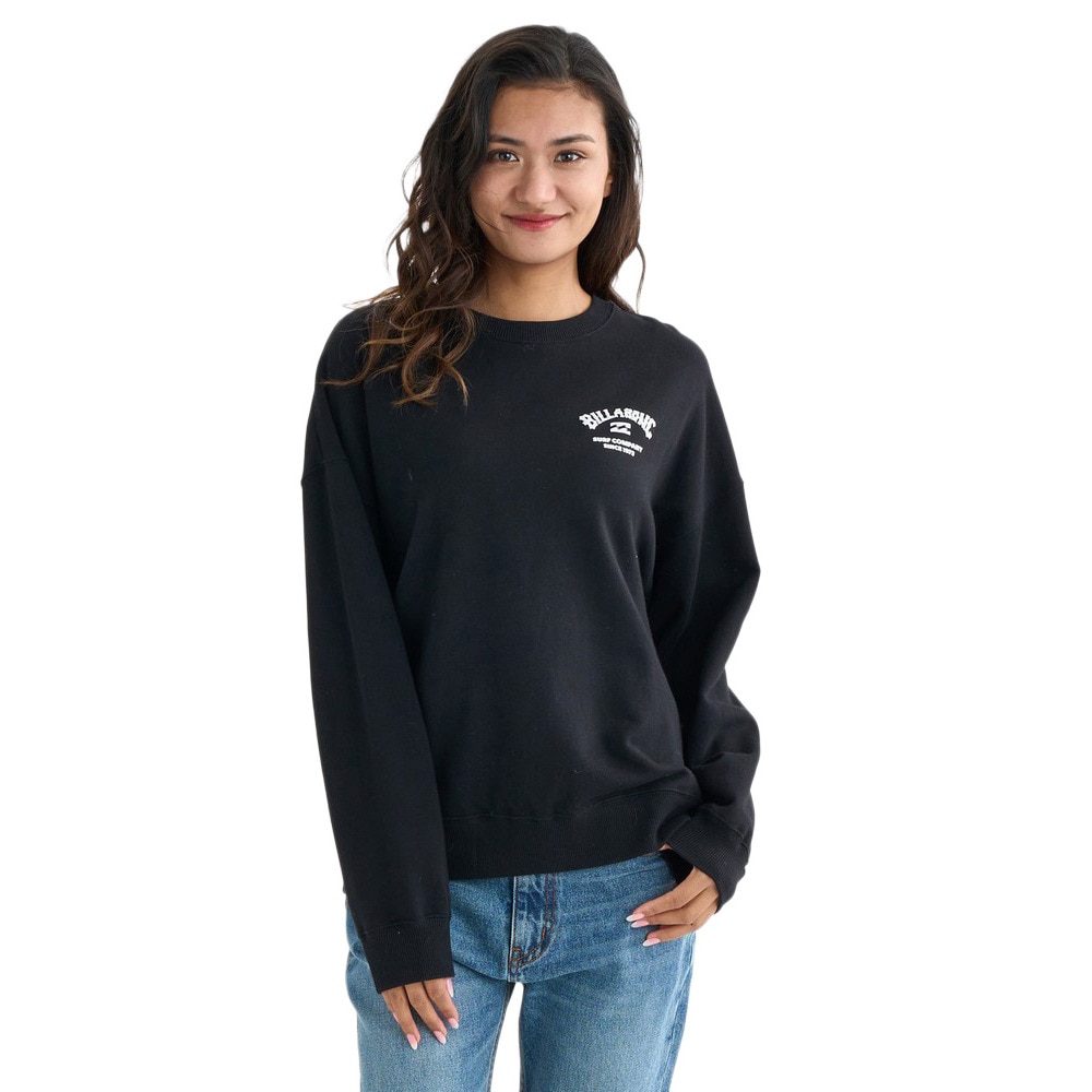 ビラボン（BILLABONG）（レディース）SQUARELOGO BOYFIT スウェットクルーネックトレーナー BF014004 BLK