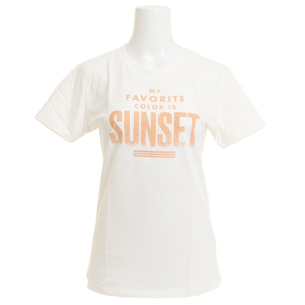  Tシャツ レディース 半袖 SUNSET スリム 870SW8CD2091 WHT オンライン価格