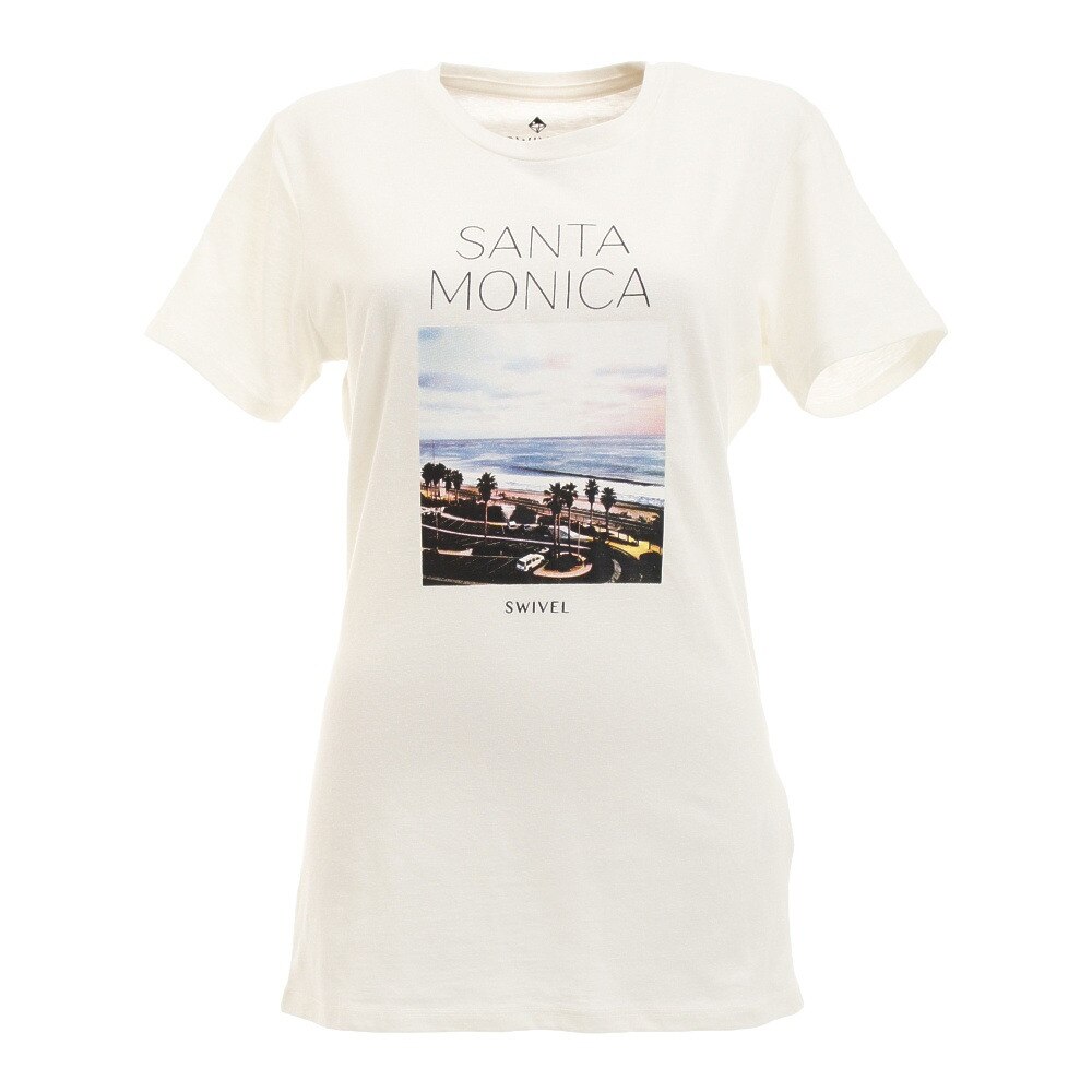  【多少の傷汚れありの為大奉仕】Tシャツ レディース 半袖 SANTAMONICA スリム 870SW9CD6415 WHT オンライン価格