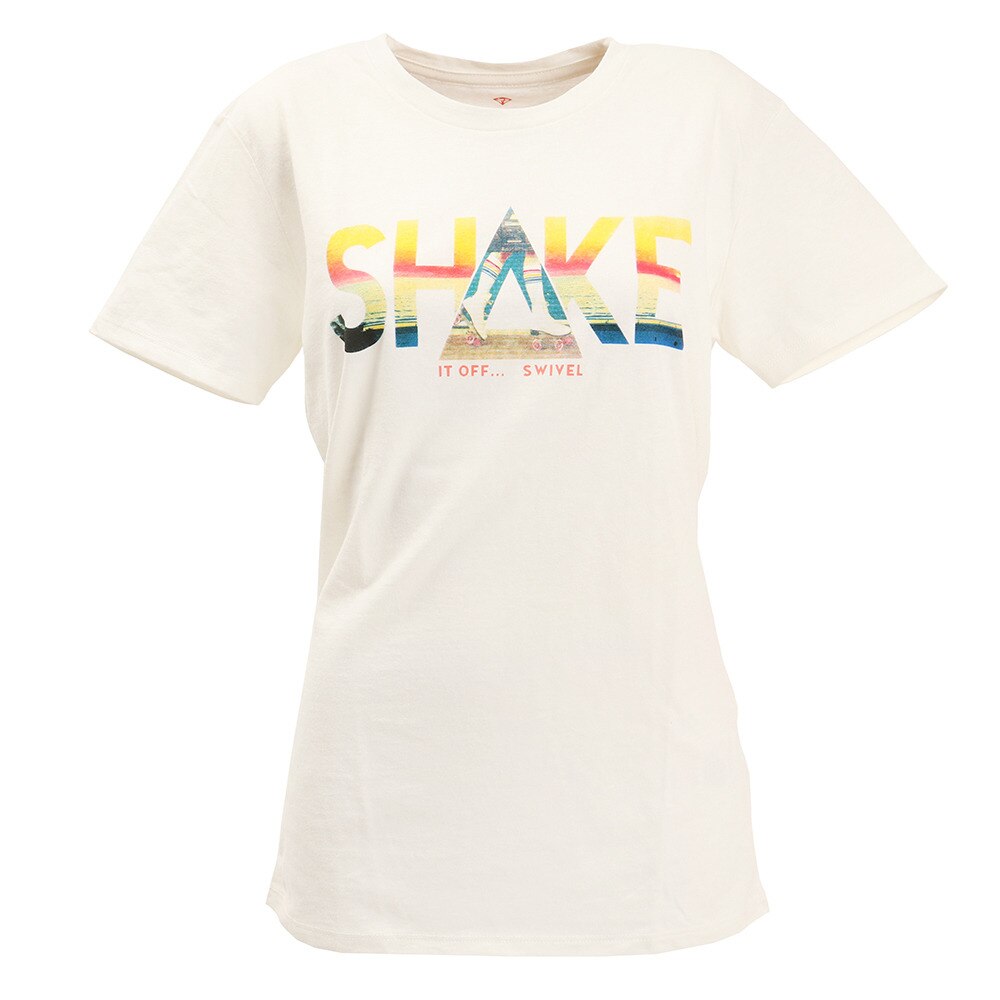  Tシャツ レディース 半袖 SHAKE スリム 870SW9CD6418 WHT