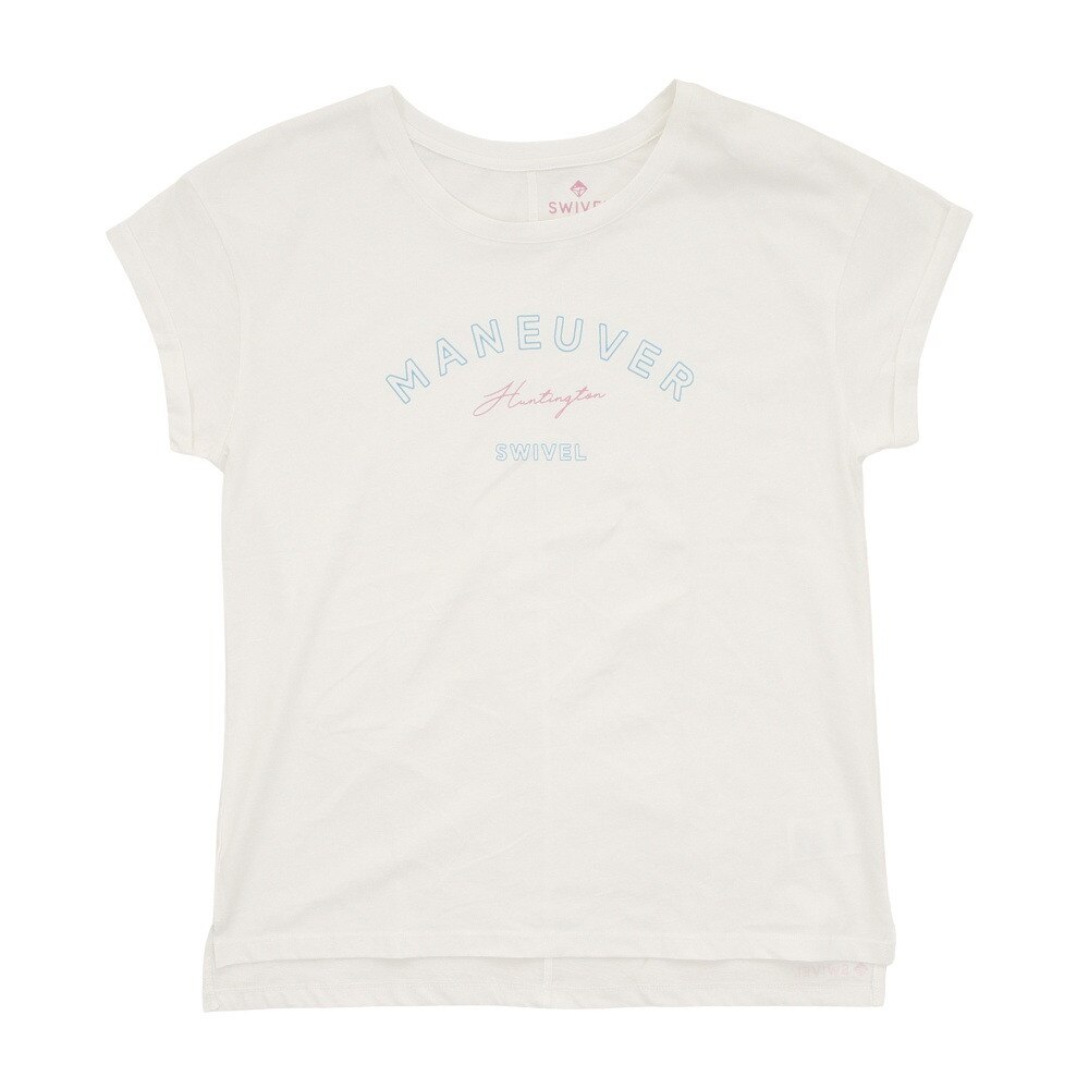 Tシャツ レディース 半袖 MANEUVER ボックス 870SW9EG6420 WHT