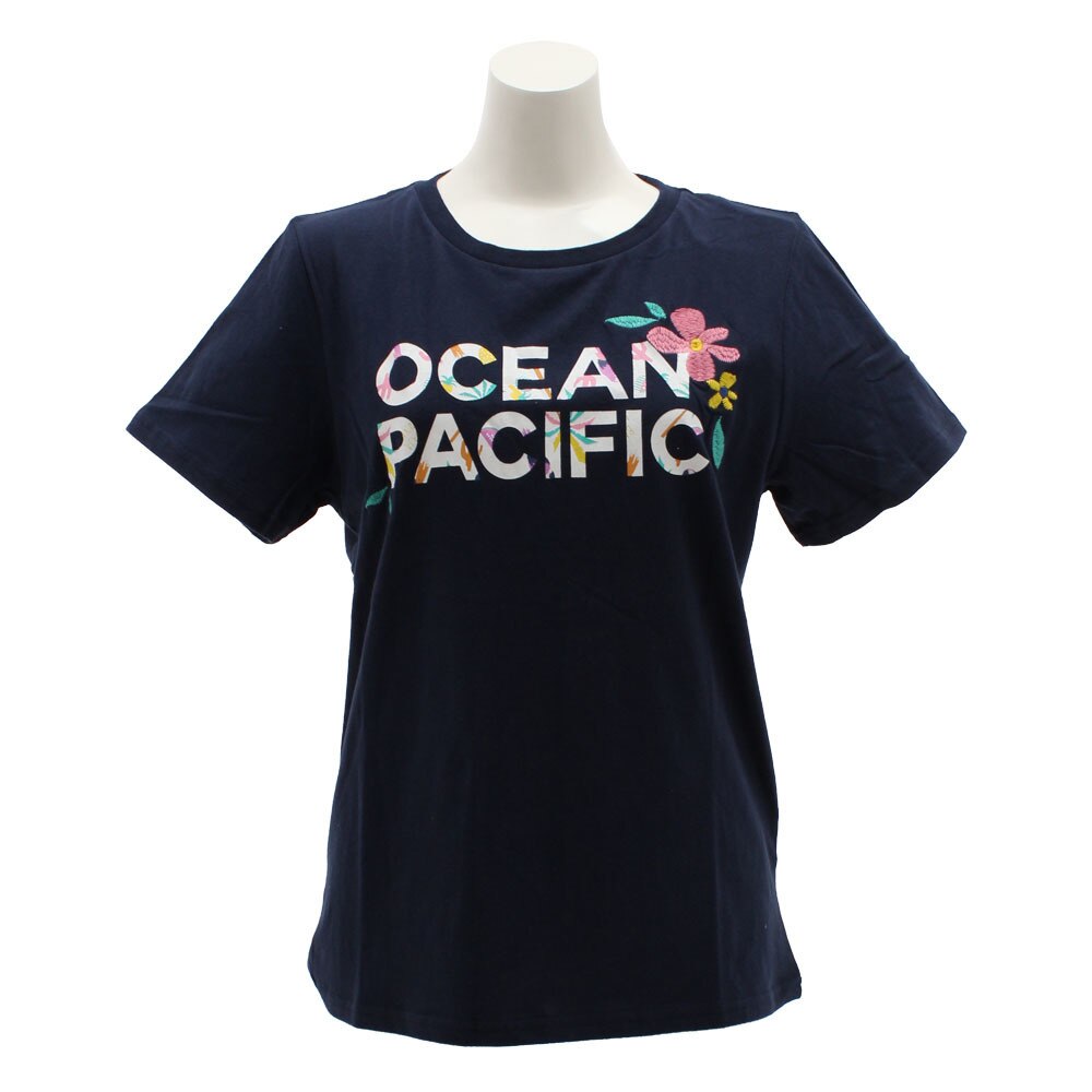  Tシャツ レディース 半袖 ハンド風刺繍 528507-NVY オンライン価格