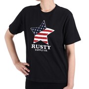 ラスティ（RUSTY）（レディース）Tシャツ レディース 半袖 星柄相良刺繍 920513BLK オンライン価格