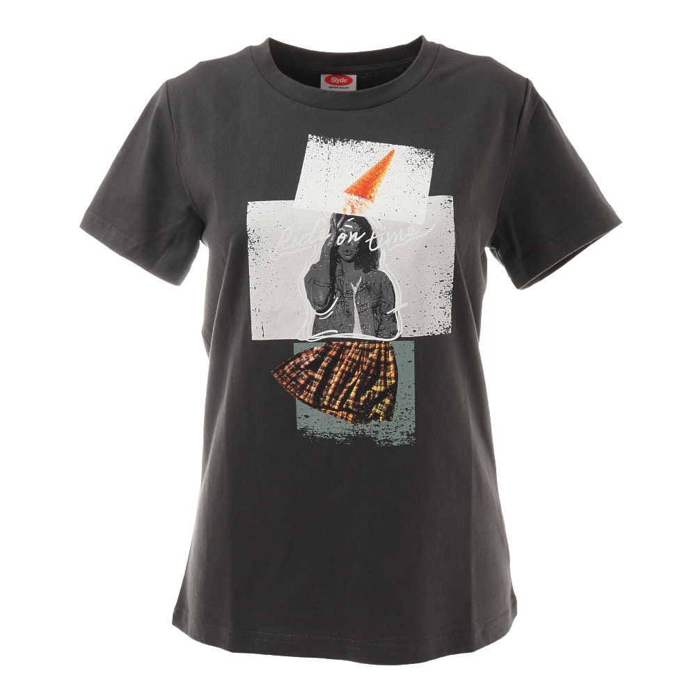  グラフィック ショートスリーブタイトTシャツ sl2021SS705-BLK
