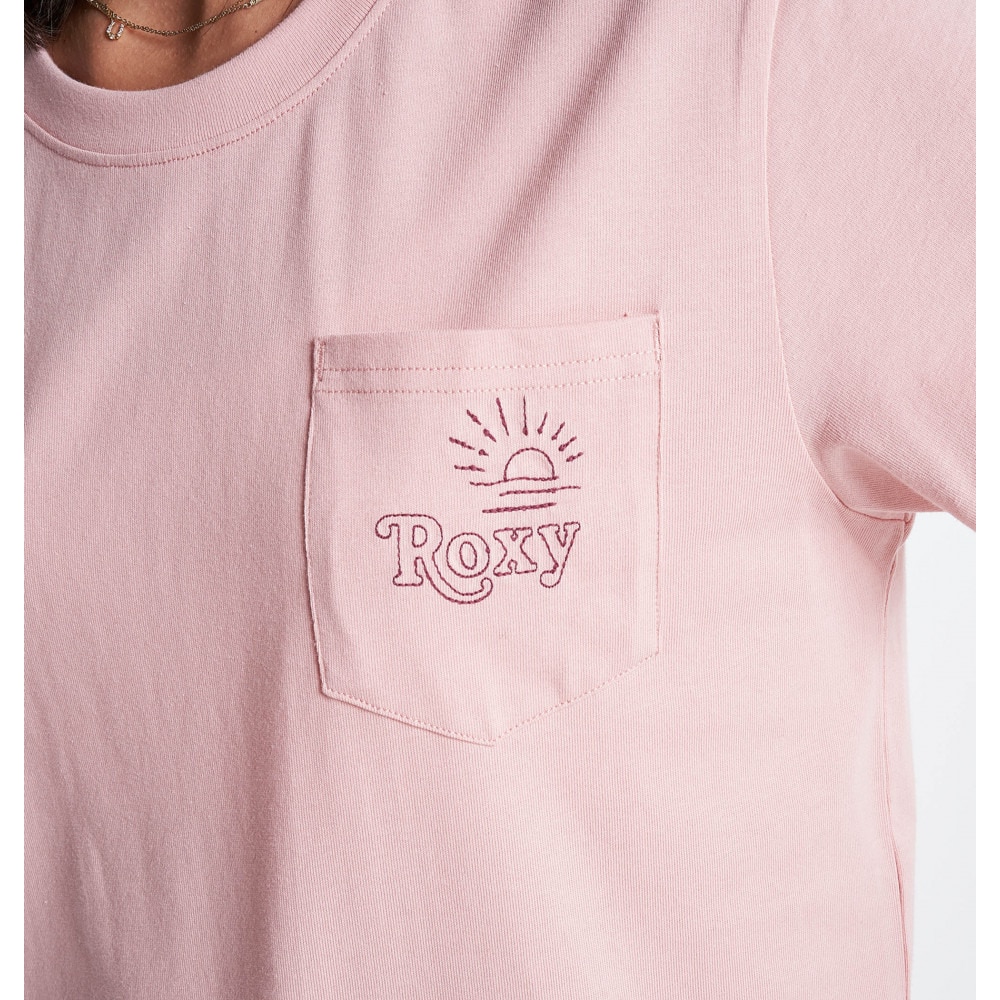 ロキシー（ROXY）（レディース）RIPPLE ワンポイント刺繍 ショートスリーブTシャツ 22SPRST221100PNK