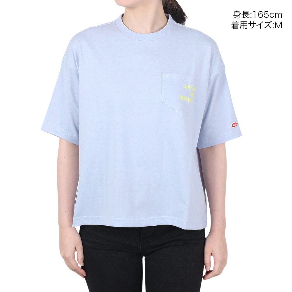 スライド（SLYDE）（レディース）PRINT 半袖Tシャツ 22SSSLYL016-SAX