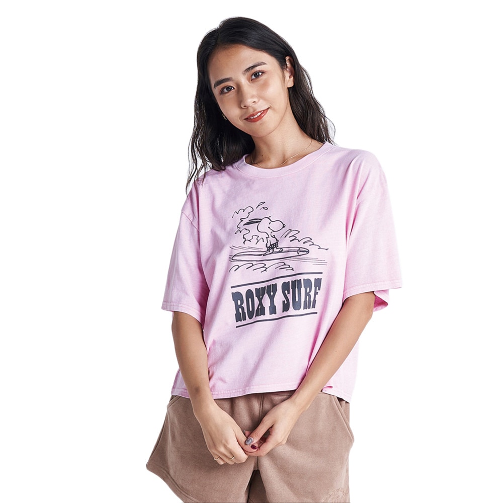 ＲＯＸＹ VINTAGE PEANUTS PEANUTS CROPPED Tシャツ 22SURST222005PNK Ｓ 60 ストリート系ウェア