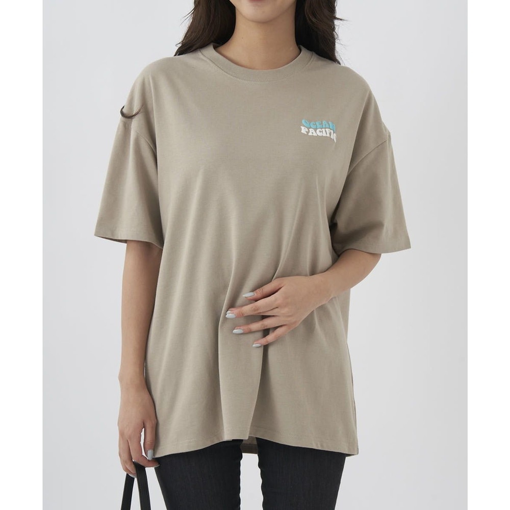 オーシャンパシフィック（Ocean Pacific）（レディース）半袖Tシャツ レディース バックロゴ発泡プリント UVカット 523504BEG