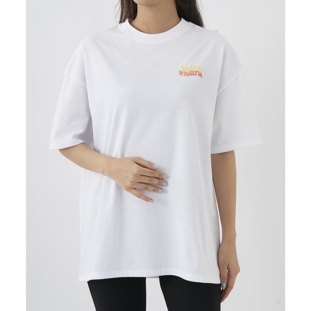 オーシャンパシフィック（Ocean Pacific）（レディース）半袖Tシャツ レディース バックロゴ発泡プリント UVカット 523504WHT