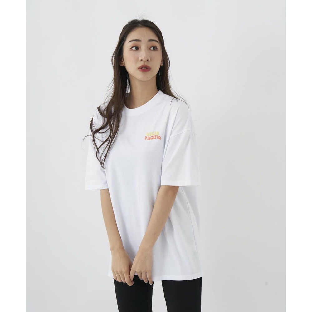 オーシャンパシフィック（Ocean Pacific）（レディース）半袖Tシャツ レディース バックロゴ発泡プリント UVカット 523504WHT