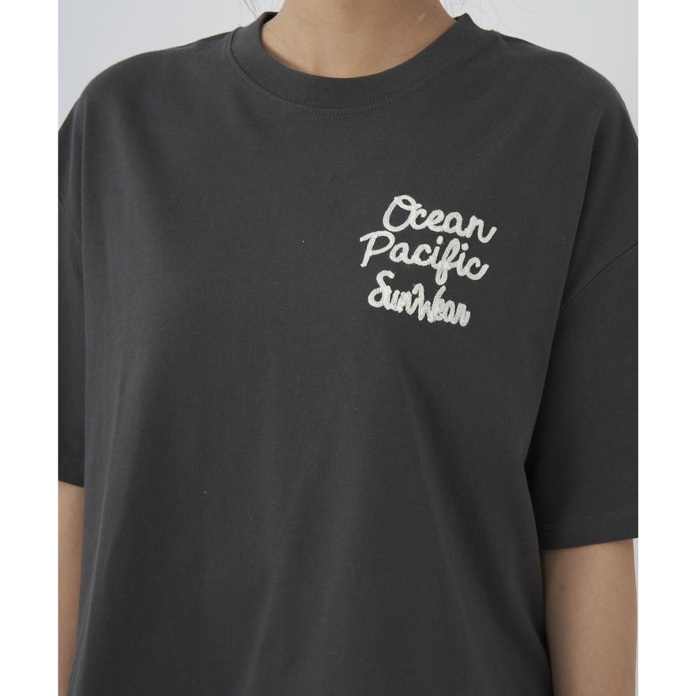 オーシャンパシフィック（Ocean Pacific）（レディース）半袖Tシャツ レディース チェーン刺繍×フェルト UVカット 523507CGY