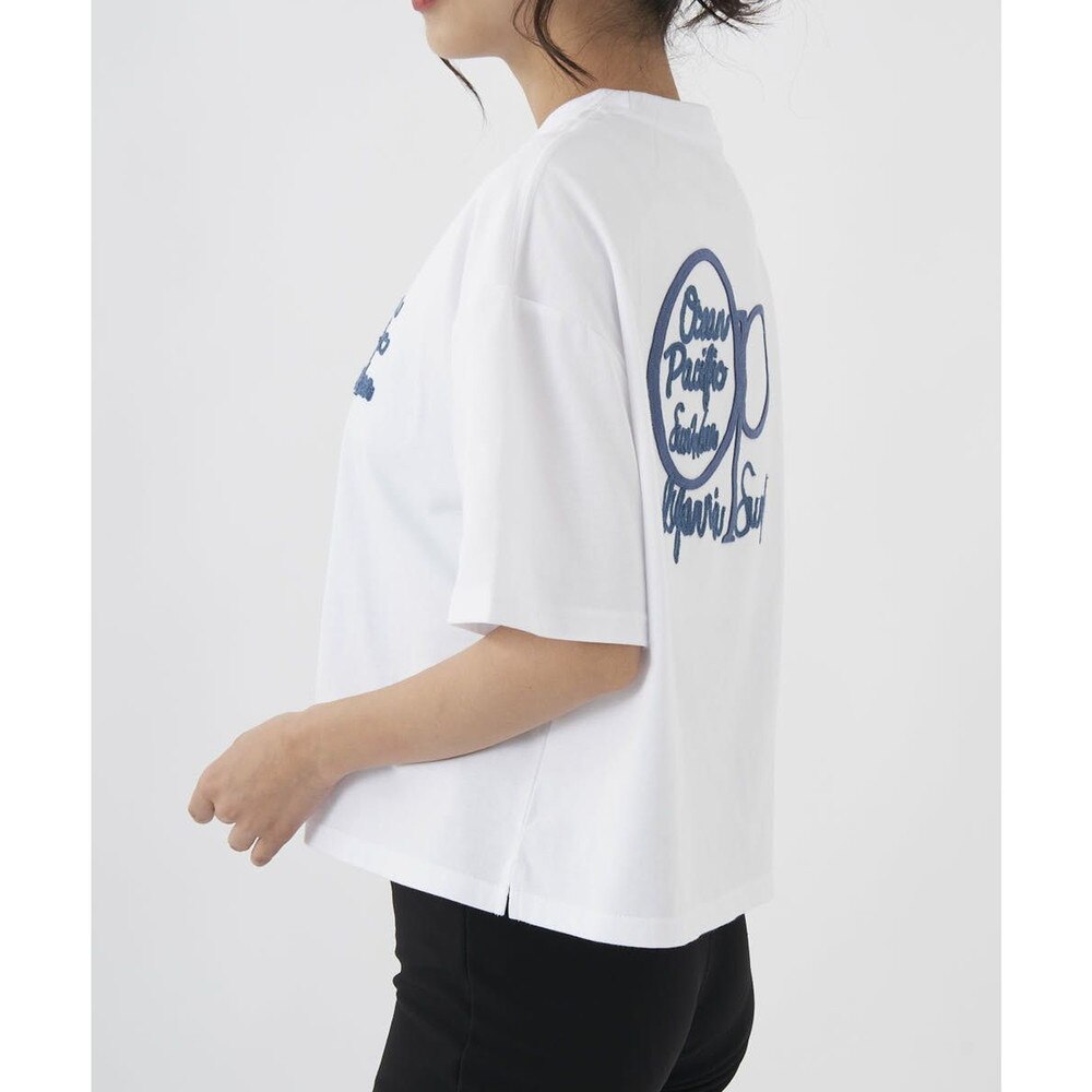 オーシャンパシフィック（Ocean Pacific）（レディース）半袖Tシャツ レディース チェーン刺繍×フェルト UVカット 523507WHT