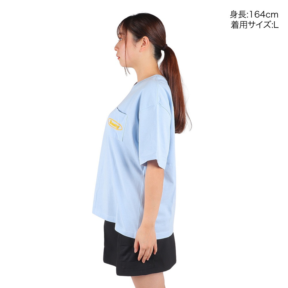 ラスティ（RUSTY）（レディース）半袖Tシャツ レディース 胸ポケット バックプリント スマイル 923501BLU