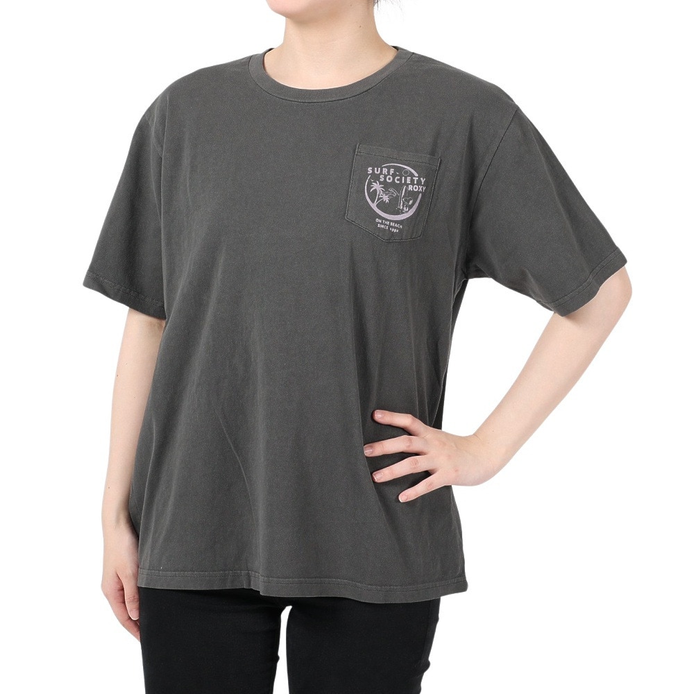 ロキシー（ROXY）（レディース）半袖 Tシャツ レディース PEANUTS SURF SOCIETY ROXY 23SPRST231089BLK