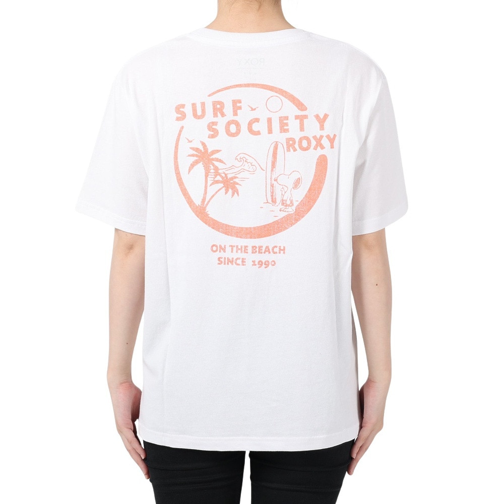 ロキシー（ROXY）（レディース）半袖 Tシャツ レディース PEANUTS SURF SOCIETY ROXY 23SPRST231089WHT