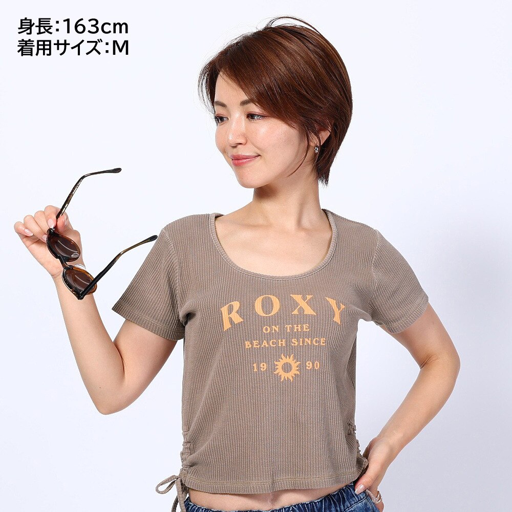 ロキシー（ROXY）（レディース）半袖 Tシャツ レディース ON THE BEACH TEE リブ素材 23SPRST231094BRN
