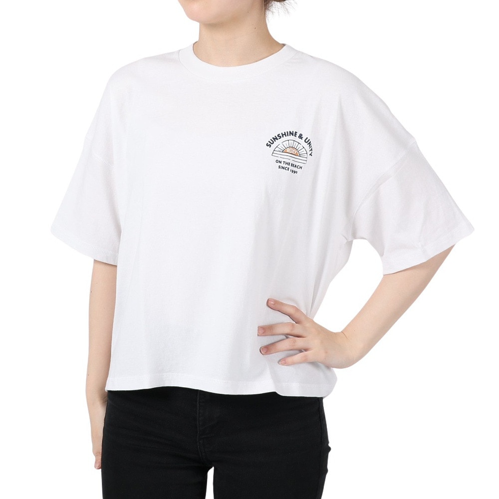 ロキシー（ROXY）（レディース）半袖 Tシャツ レディース SUNSHINE&UNITY バックプリント 23SPRST231096WHT