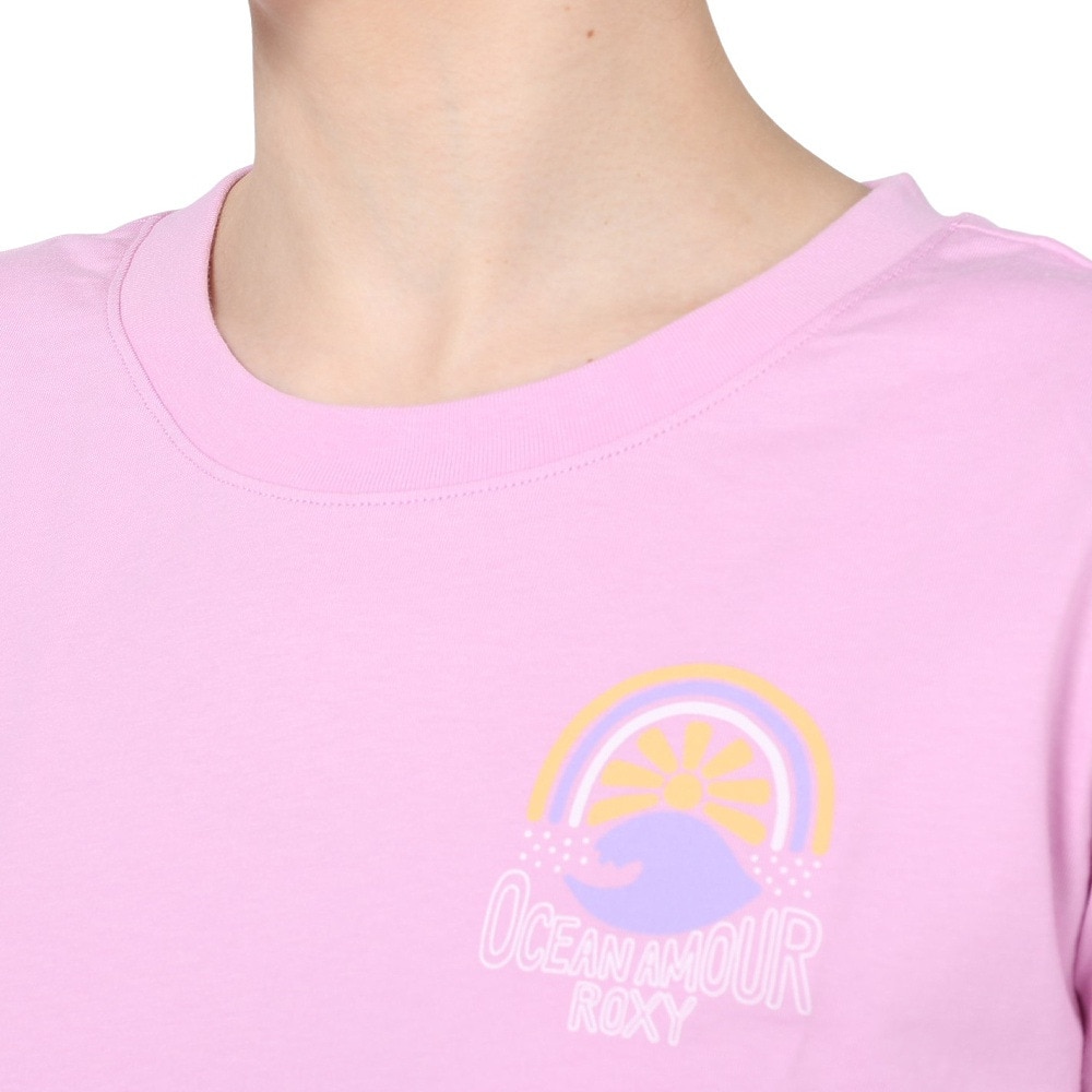 ロキシー（ROXY）（レディース）Tシャツ レディース RAINBOW SURF バックプリント 23SPRST231105PNK