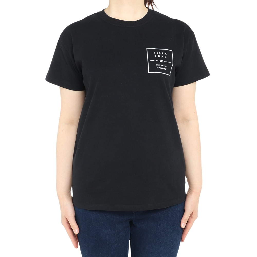 ビラボン（BILLABONG）（レディース）Tシャツ レディース SQUARE PATTEN ロゴ BD013201 BLK