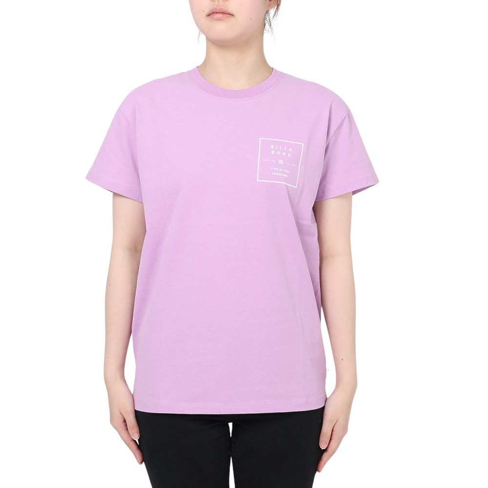 ビラボン（BILLABONG）（レディース）LARGE SQUARE PATTEN LOGO Tシャツ BD013201 PGR0
