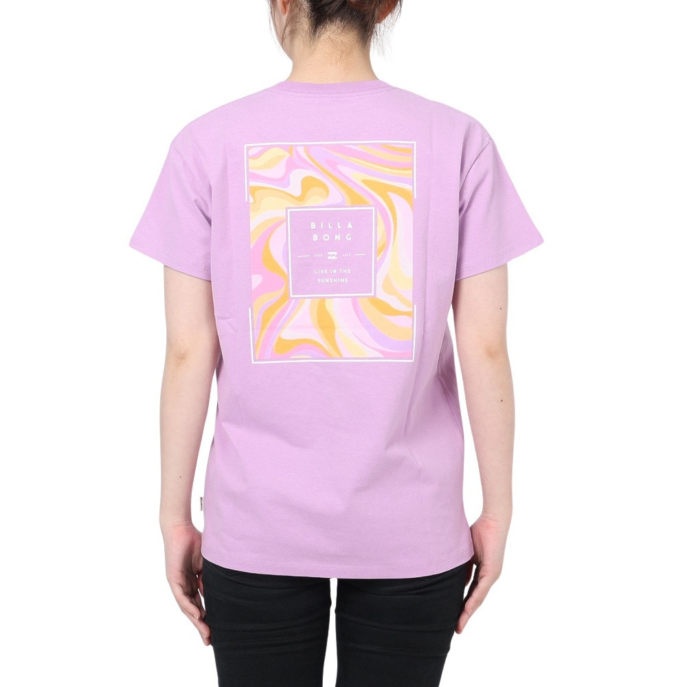 ビラボン（BILLABONG）（レディース）LARGE SQUARE PATTEN LOGO Tシャツ BD013201 PGR0