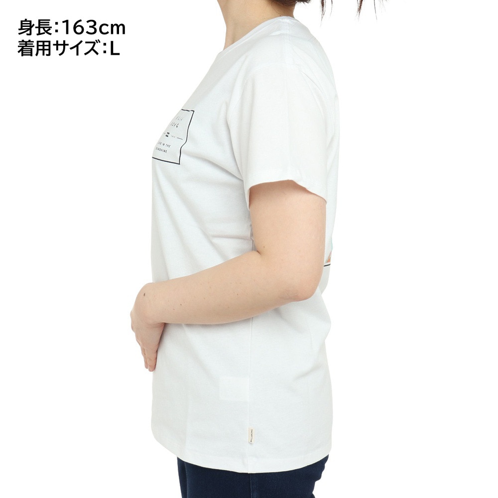 ビラボン（BILLABONG）（レディース）Tシャツ レディース SQUARE PATTEN ロゴ BD013201 WHT