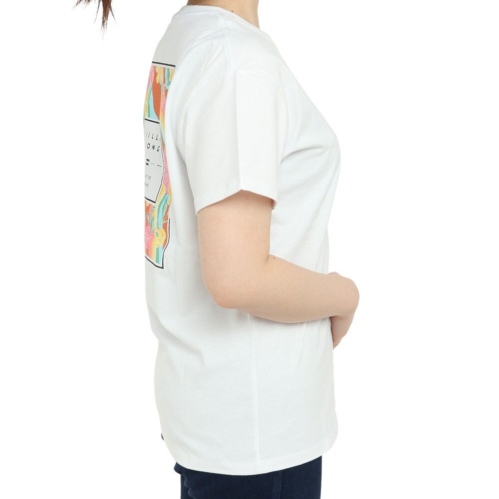 ビラボン（BILLABONG）（レディース）Tシャツ レディース SQUARE PATTEN ロゴ BD013201 WHT