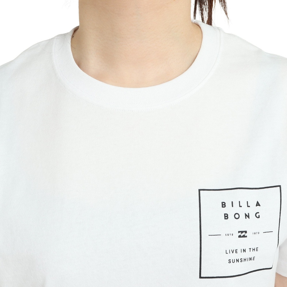 ビラボン（BILLABONG）（レディース）Tシャツ レディース SQUARE PATTEN ロゴ BD013201 WHT