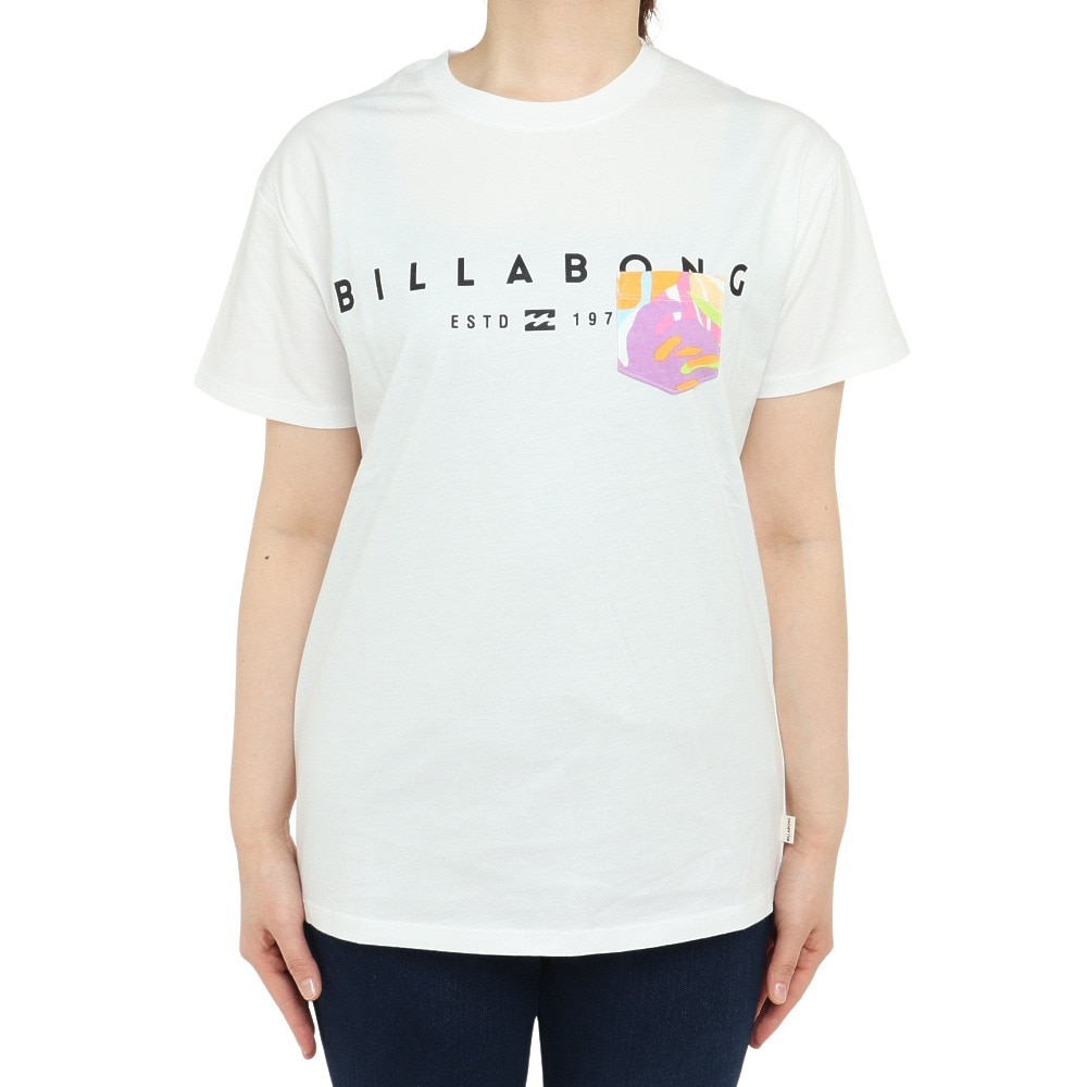 ビラボン（BILLABONG）（レディース）Tシャツ レディース パターン ロゴポケット BD013203 WHT