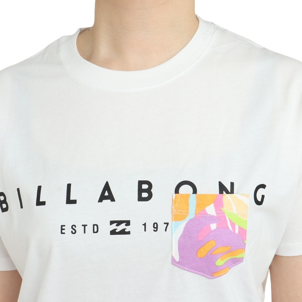 ビラボン（BILLABONG）（レディース）Tシャツ レディース パターン ロゴポケット BD013203 WHT