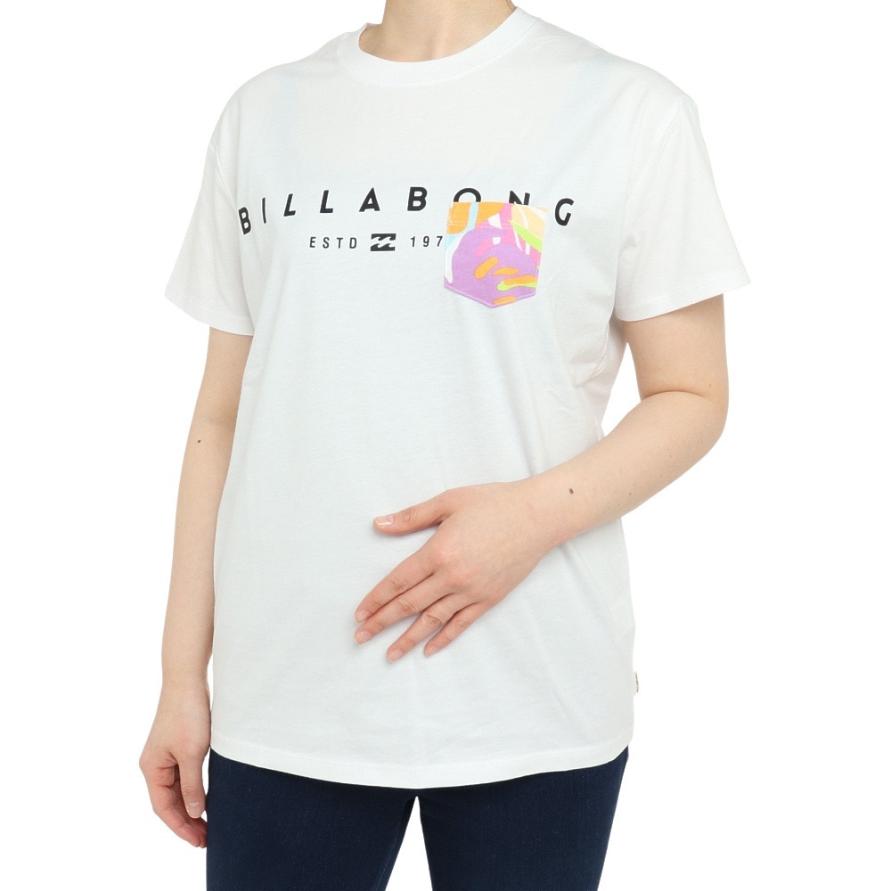 ビラボン（BILLABONG）（レディース）Tシャツ レディース パターン ロゴポケット BD013203 WHT