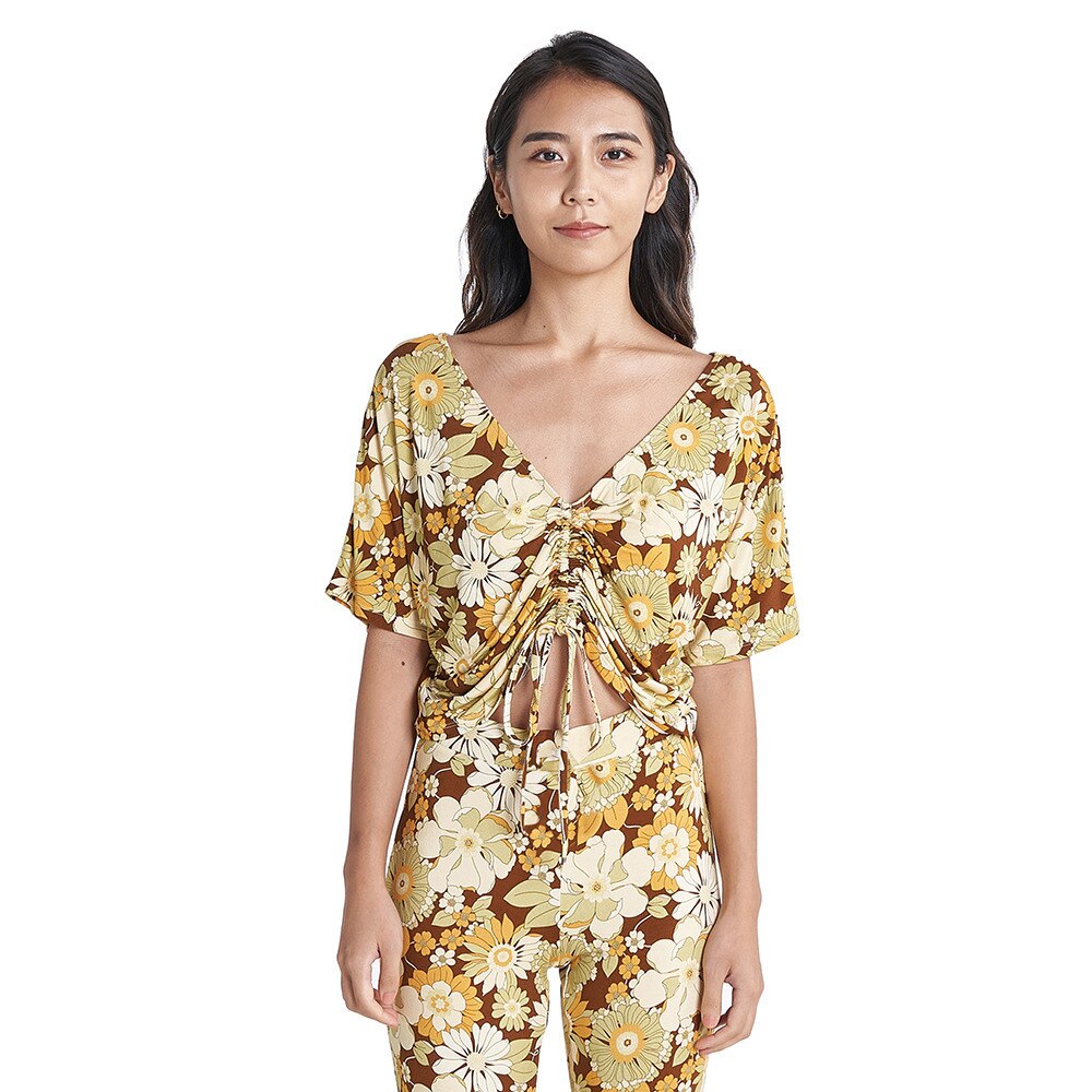 ロキシー（ROXY）（レディース）半袖シャツレディースVINTAGE FLOWER クロップド トップ RDK232023 BRN