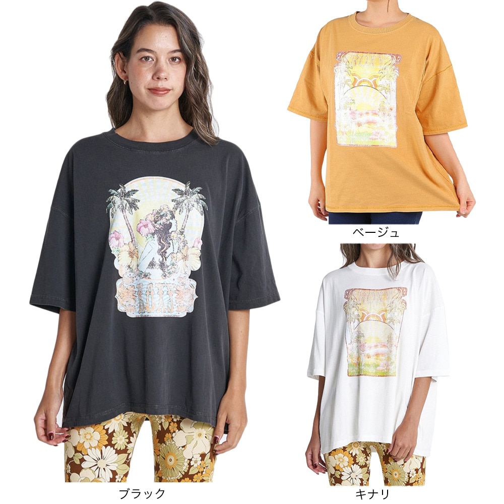 ロキシー（ROXY）（レディース）半袖Tシャツ レディース INTO THE LIGHT ドロップショルダー RST232028 MUS