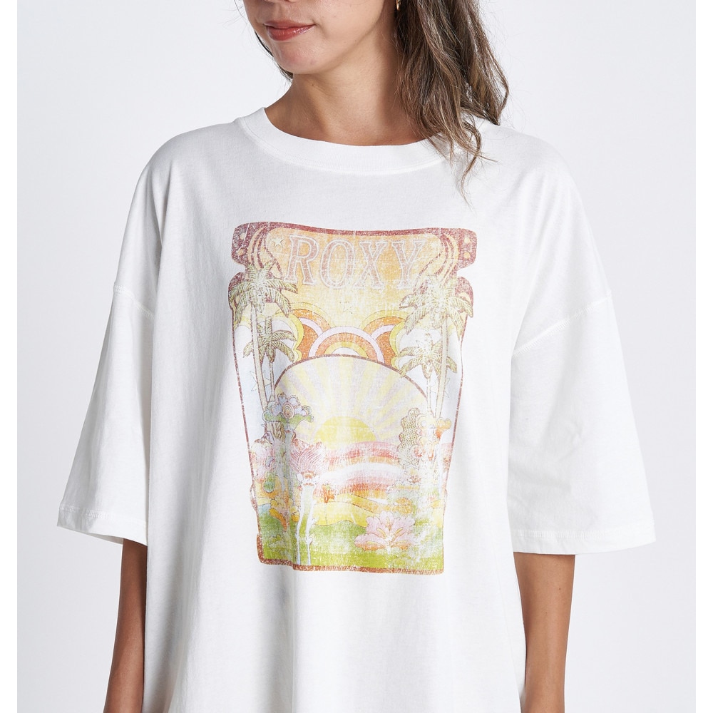 ロキシー（ROXY）（レディース）半袖Tシャツ レディース INTO THE LIGHT ドロップショルダー RST232028 NAT1