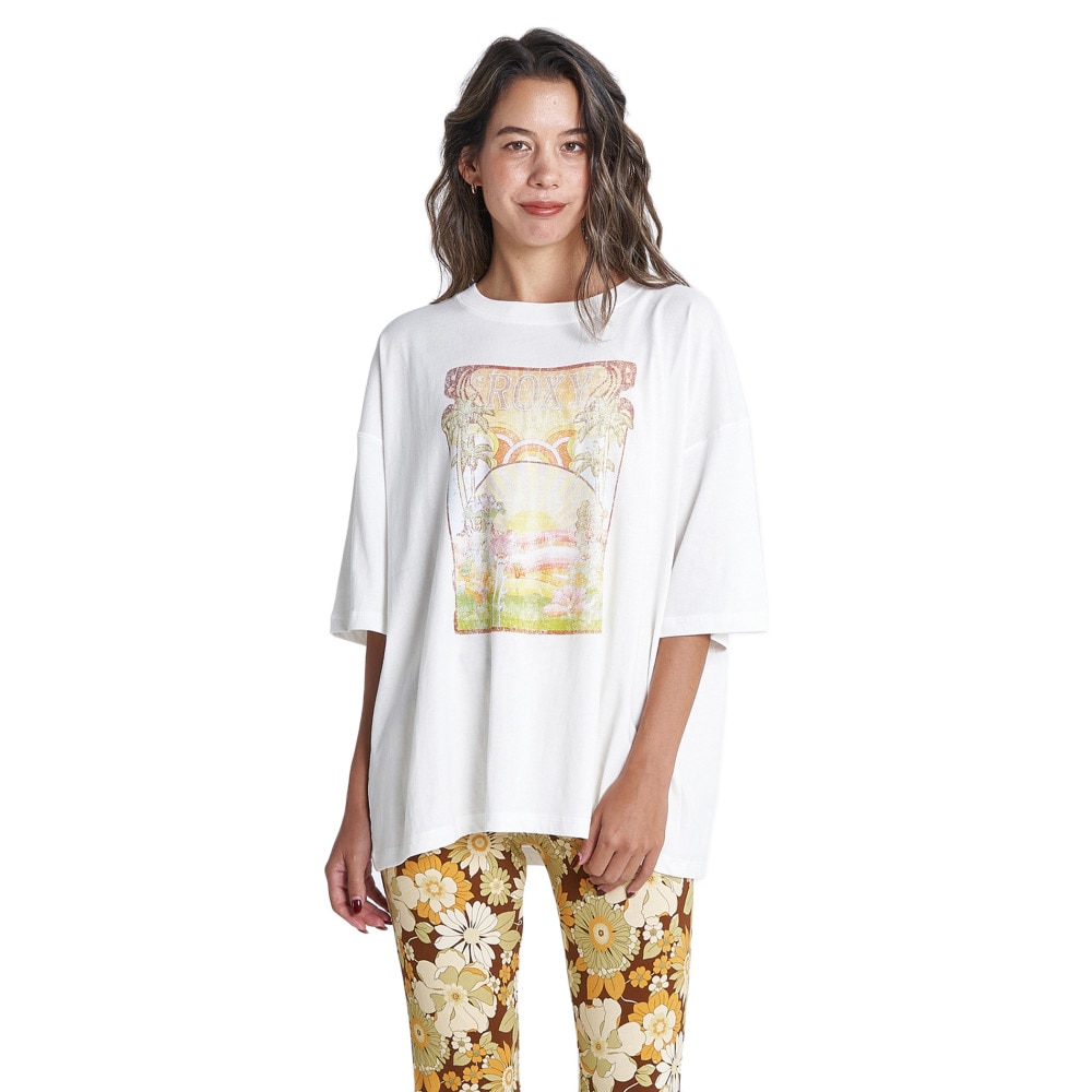 ロキシー（ROXY）（レディース）半袖Tシャツ レディース INTO THE LIGHT ドロップショルダー RST232028 NAT1