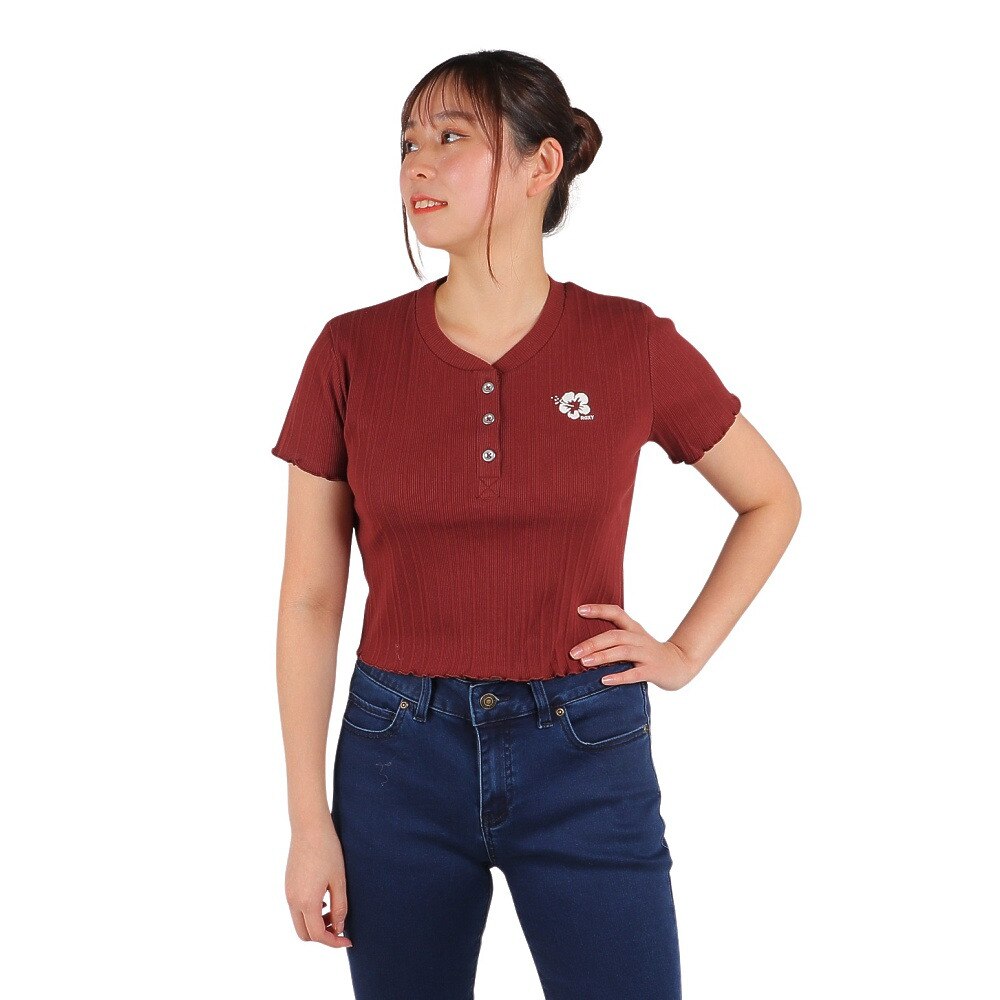 ロキシー（ROXY）（レディース）半袖Tシャツ レディース MY WAY HOME ヘンリーネックトップス RST232031 TRA