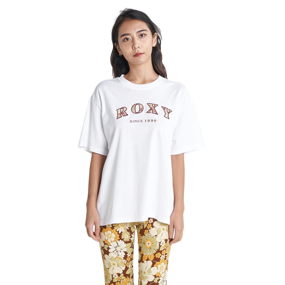 ロキシー（ROXY）（レディース）半袖Tシャツ レディース VINTAGE FLOWER LOGO Tシャツ RST232033 WHT