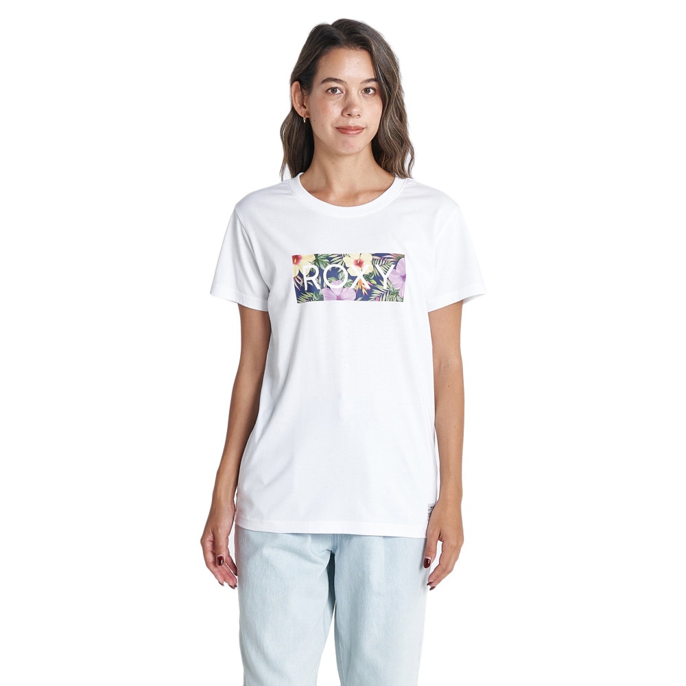 ロキシー（ROXY）（レディース）半袖Tシャツ レディース FIREWORK BOX LOGO Tシャツ RST232034 WHT