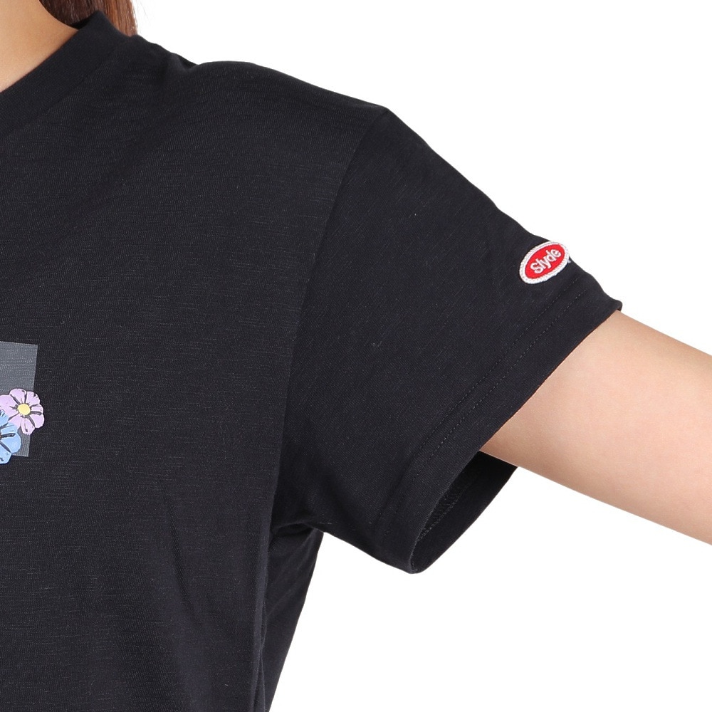 スライド（SLYDE）（レディース）半袖Tシャツ レディース フラワーロゴ SL2023SSL-APP004BLK